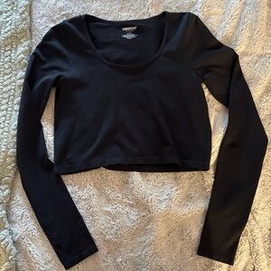 PacSun Women's Black Long Sleeve Crop Top